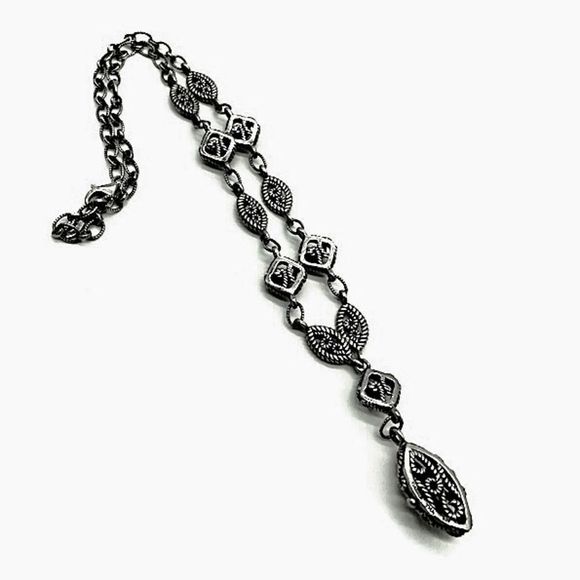 VINTAGE BARSE Sterling Silver Rope Scroll Link Necklace - Picture 2 of 2